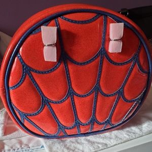 Double K Originals Red/Blue Glitter Spiderweb Mid Cruiser Bag